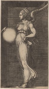 Figure allégorique tenant une sphère