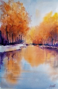 Lueur automnale sur la rivière