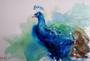 Élégant paon bleu - Giorgio Gosti