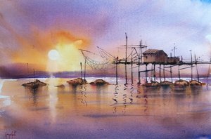 La jetée de pêche « Golden Hour » - Giorgio Gosti