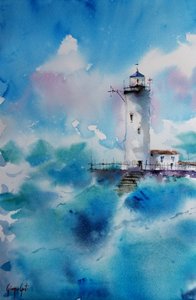 Un phare au milieu des vagues