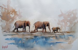 Marche pacifique des éléphants - Giorgio Gosti