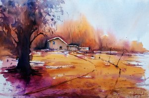 Paysage automnal rustique