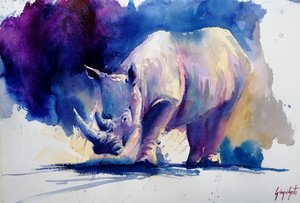 Rhinocéros violet éclatant