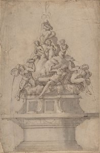 Conception pour une fontaine avec dieux-fleuves et nymphes - Giorgio Vasari