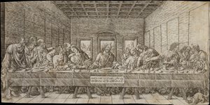 La Cène, avec un épagneul, vers 1500 - Giovan Pietro Birago
