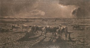 Soir (Pâturage, Alla stanga) - Giovanni Segantini