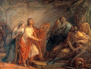 David calmant Saül avec le son de la harpe - Giovanni Carnovali