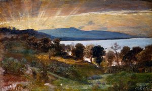 Paysage avec effet de soleil - Giovanni Costa