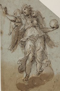 Ange avec un globe parmi les nuages - Giovanni Alberti