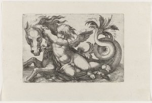 Putto chevauchant un hippocampe