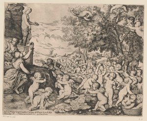 Adoration de Vénus par des putti - Giovanni Andrea Podesta