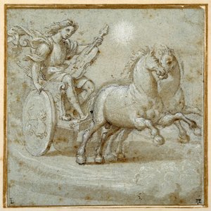Apollon assis dans son char avec sa viole - Giovanni Antonio (circle of) Pordenone