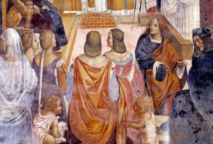 Benoît excommunie deux nonnes et les absout après leur mort (détail) - Giovanni Antonio Bazzi Sodoma