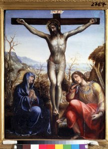 La crucifixion avec la Vierge et Jean Baptiste