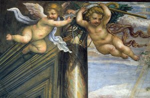 La Sala delle Nozze di Alessandro e Rossana (détail) de deux putti volants