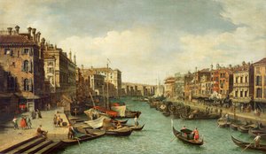 Le Grand Canal près du Pont du Rialto, Venise, vers 1730 - Giovanni Antonio Canal