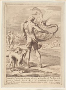 Homme nu soufflant dans une conque - Giovanni Antonio Faldoni after Parmigianino