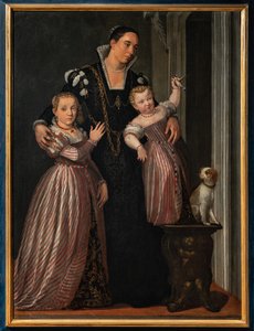 Portrait de Paola Bonanome Gualdo avec ses filles Laura et Virginia