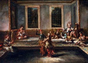 Couple dansant dans le harem