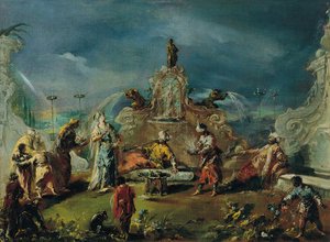 Scène dans le jardin d