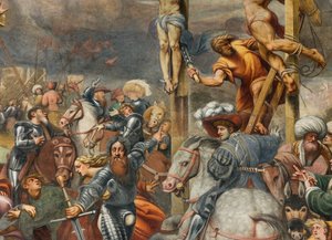 Contrefaçade, IL Pordenone, Crucifixion 1520-21, (détail)