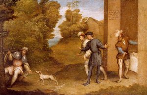 Saint Roch nourri par un chien, compartiment du Retable de Saint Gotthard