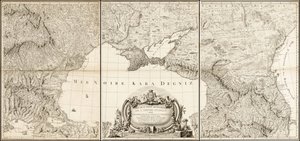 Carte de la mer Noire de 1774 avec les parties adjacentes des empires turc et russe - Giovanni Antonio Rizzi Zannoni