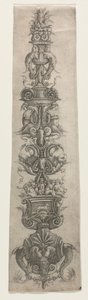 Arabesque droite avec masques, cupidons et néréides