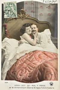 Carte postale : Honni soit qui mal y pense / Repos dominical hebdomadaire - date 1907 - Phillipe de Marlier