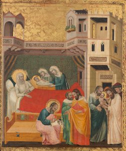 La naissance, le baptême et la circoncision de Saint Jean-Baptiste, vers 1335 - Giovanni Baronzio