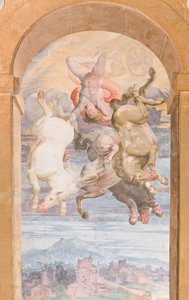 Le Char du Soleil conduit par Apollon plongeant vers la Terre, mur est de la Loggia d