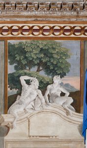 Chambre des Scènes Rurales : fresque monochrome représentant un satyre et une ménade - Giovanni Battista Tiepolo