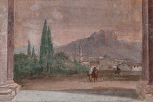 Palazzina (Petit Bâtiment) : vue de la première chambre et ses fresques représentant des épisodes de l