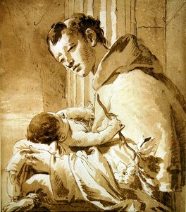 Saint Antoine tenant l