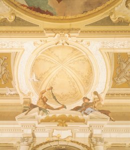 Détail des fresques au plafond de la salle de bal, Villa Pisani, Stra, Venise