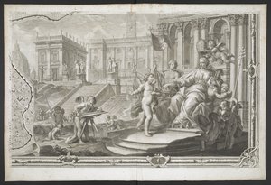 Une figure féminine couronnée, de Nuova Pianta di Roma, data in luce de G. Nolli