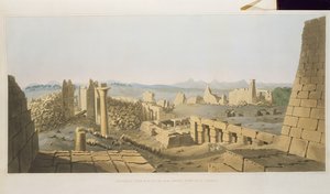 Vue générale des ruines du grand temple de Karnak, découvert par G. Belzoni, des Planches Illustratives des Recherches en Égypte et Nubie, gravé par Charles Hullmandel (1789-1850) 1820 (litho)