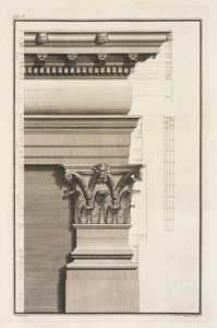 Base, chapiteau et entablement du pilastre, 1753 - Giovanni Battista Borra