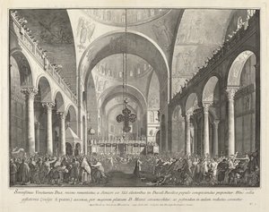 Le Nouveau Doge Présenté au Peuple à San Marco - Giovanni Battista Brustolon after Canaletto