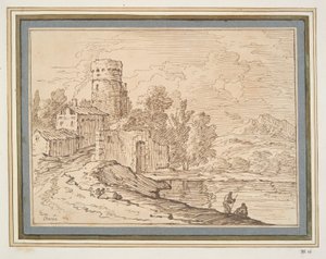 Paysage avec château près de l