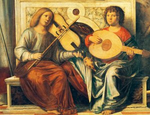 Chérubins jouant des instruments de musique - Giovanni Battista Cima da Conegliano