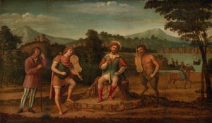 Le Jugement de Midas. Le concours musical entre Apollon et Marsyas - Giovanni Battista Cima da Conegliano