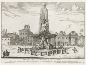 Fontaine du Triton sur la Piazza Barberini à Rome - Giovanni Battista Falda