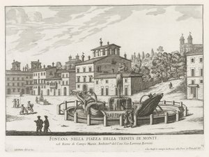 Fontana della Barcaccia sur la Piazza di Spagna à Rome (Fontane di Roma) - Giovanni Battista Falda