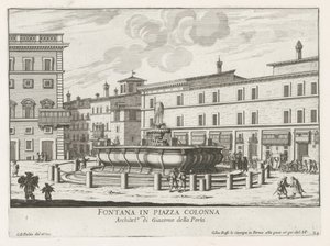 Fontaine sur la Piazza Colonna à Rome - Giovanni Battista Falda