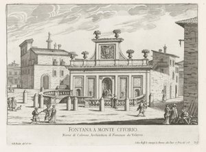 Fontaine sur la Piazza Montecitorio à Rome - Giovanni Battista Falda