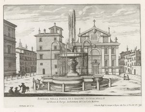Fontaine sur la Piazza Scossacavalli à Rome - Giovanni Battista Falda