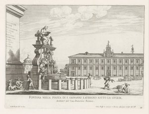 Fontaine sur la Piazza di San Giovanni in Laterano à Rome (Fontane di Roma)