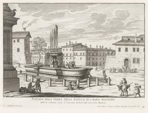 Fontaine sur la Piazza di Santa Maria Maggiore à Rome - Giovanni Battista Falda